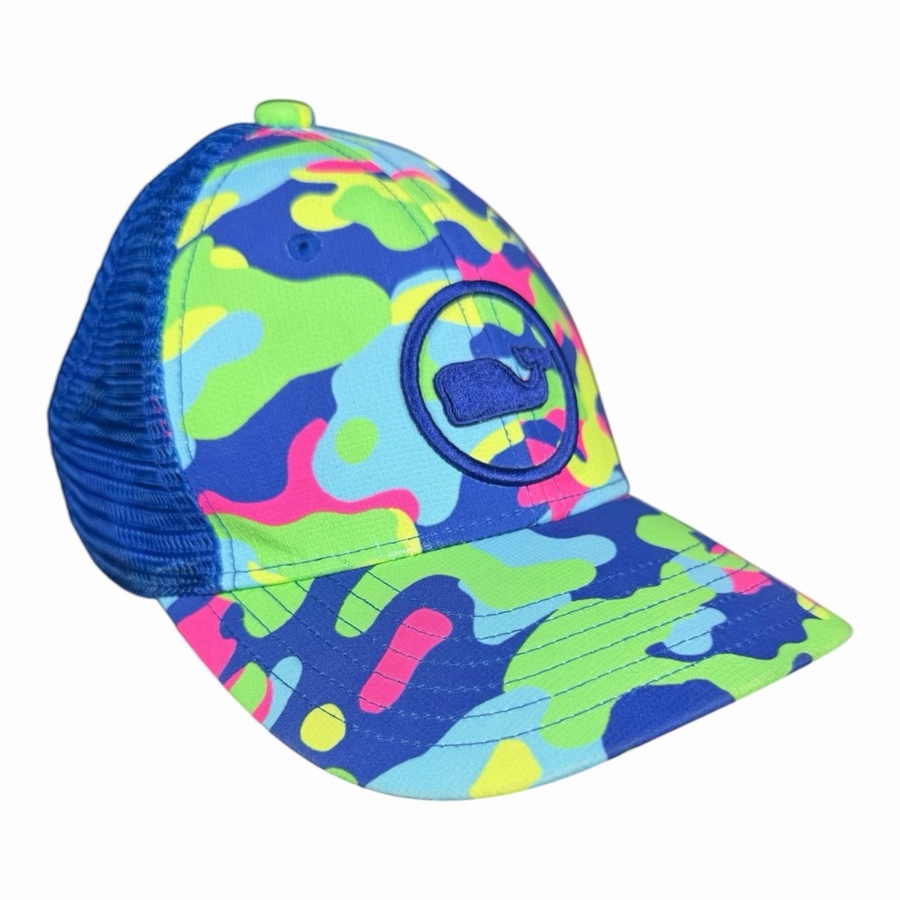 Vineyard Vines Shadow Performance Trucker Baseball Cap Hat Camo Swim Youth Boys - Picture 6 of 9